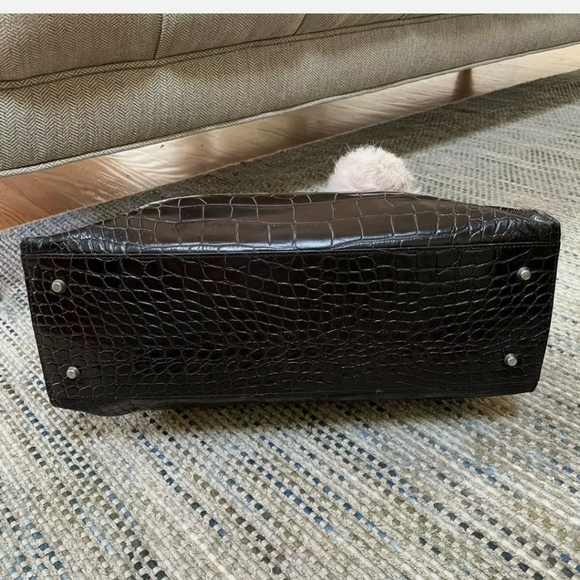 🥳HP🥳Furla Brown Large Leather Tote & Furla Charm - Picture 10 of 13